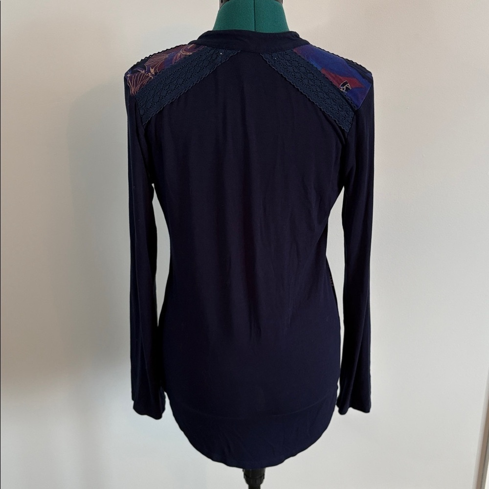 DESIGUAL Long Sleeve Top - Blue and Purple Floral - Picture 4 of 11
